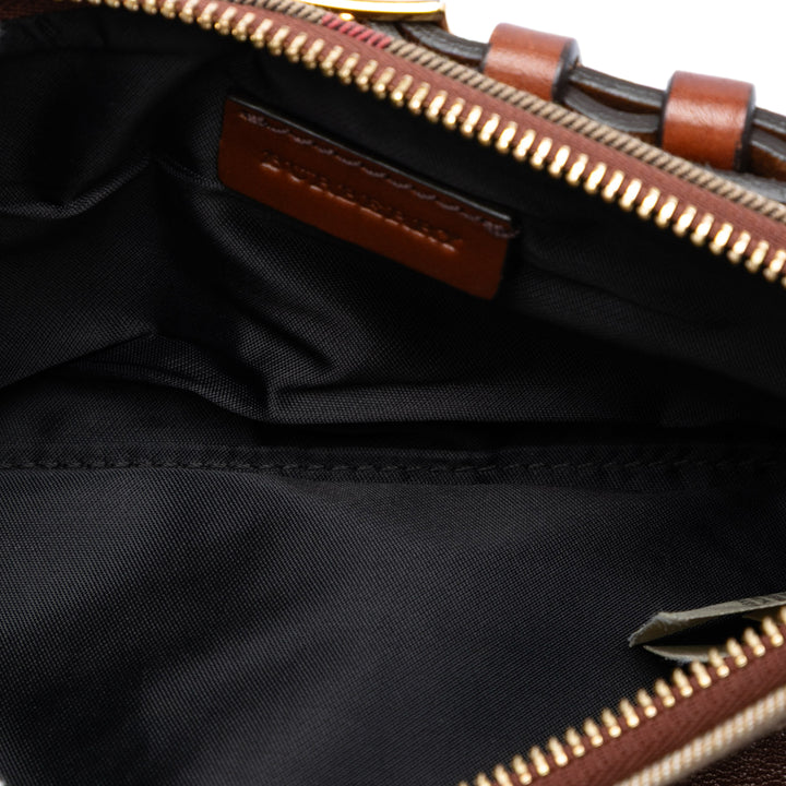 Burberry House Check Toile et Cuir Adeline Fold Over Wristlet Pochette