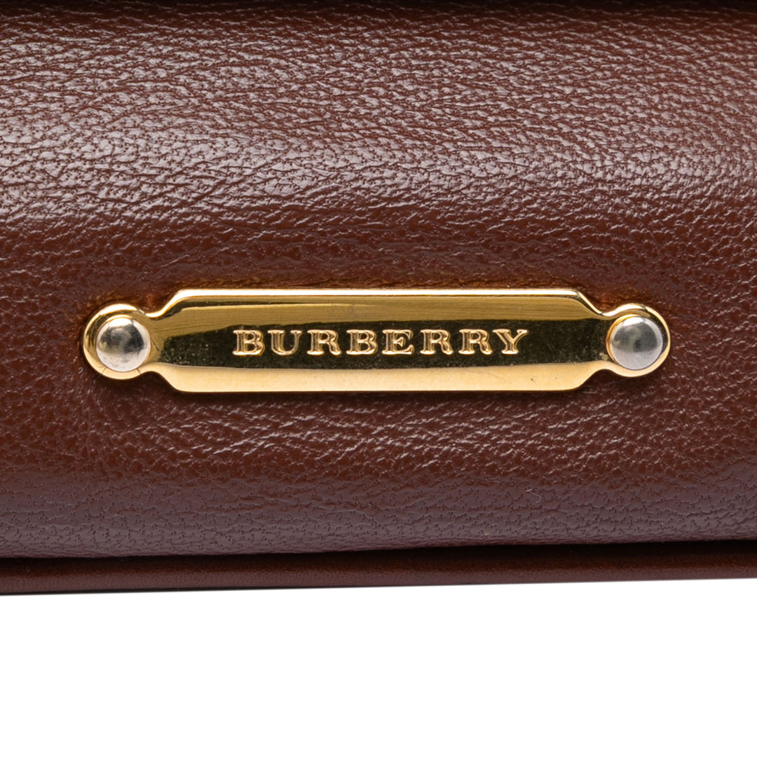 Burberry House Check Toile et Cuir Adeline Fold Over Wristlet Pochette