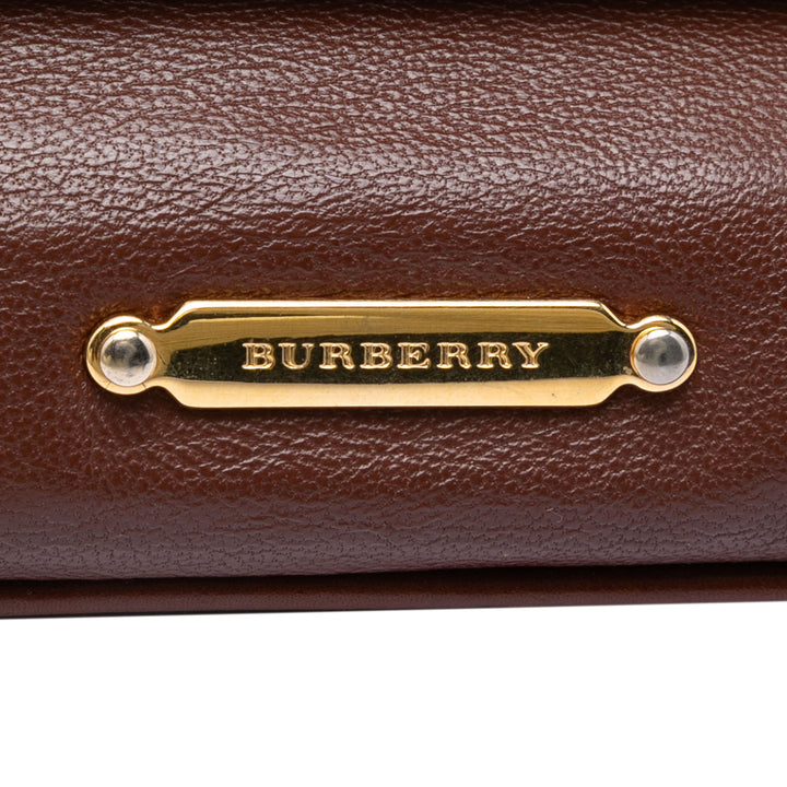 Burberry House Check Toile et Cuir Adeline Fold Over Wristlet Pochette