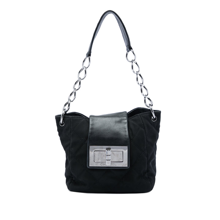 Matelassé Giant Mademoiselle Fermoir tourniquet Sac Noir