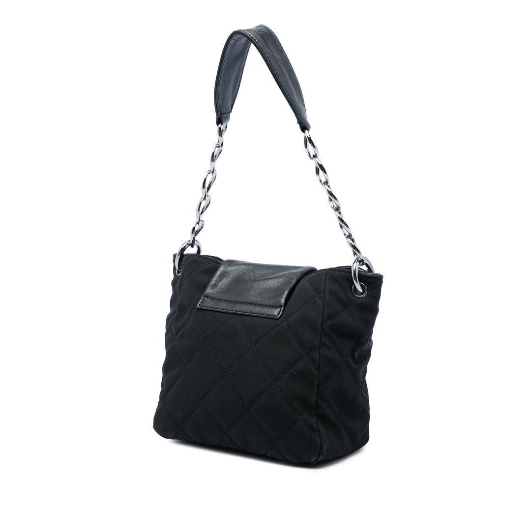 Matelassé Giant Mademoiselle Fermoir tourniquet Sac Noir