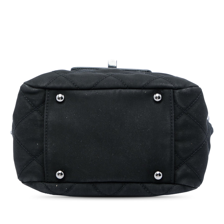 Matelassé Giant Mademoiselle Fermoir tourniquet Sac Noir