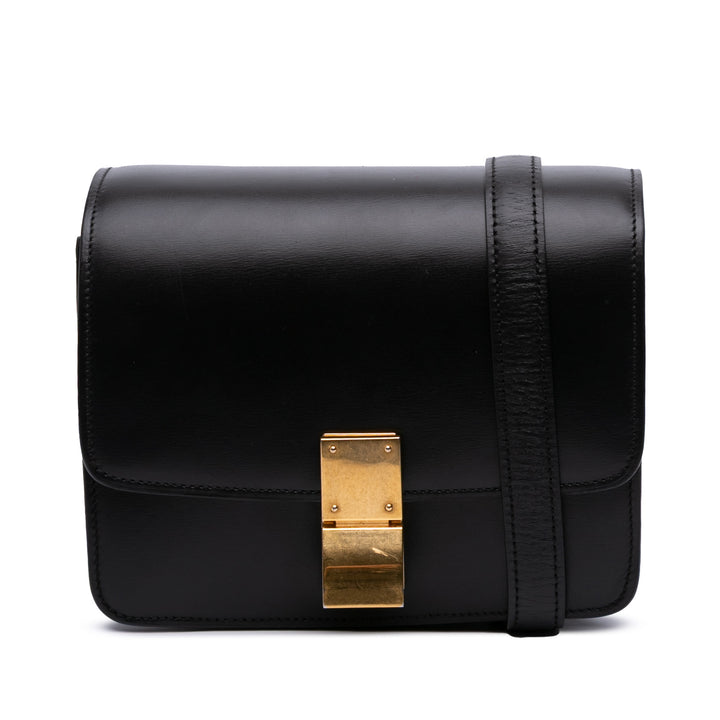 Small Calfskin Classic Box Black - Gaby Paris