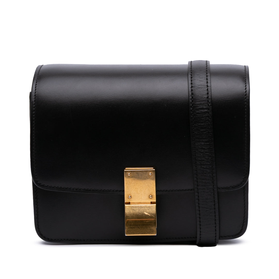 Small Calfskin Classic Box Black - Gaby Paris