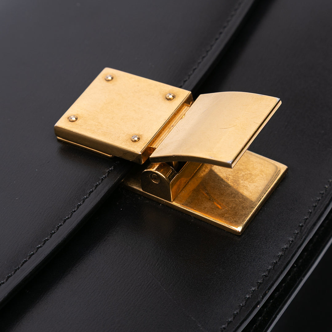 Small Calfskin Classic Box Black - Gaby Paris