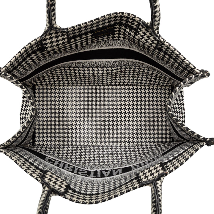 Dior Medium Toile Houndstooth brodé Book Cabas