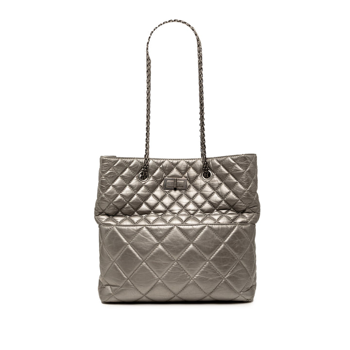 Chanel Matelassé Metallic vieilli Cuir de veau Reissue 2.55 Cabas