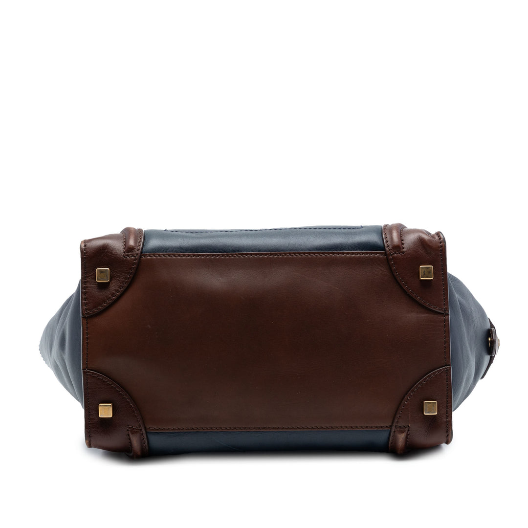 Celine Tricolore Luggage Cabas Mini Bleu – vue 3 – GABY PARIS