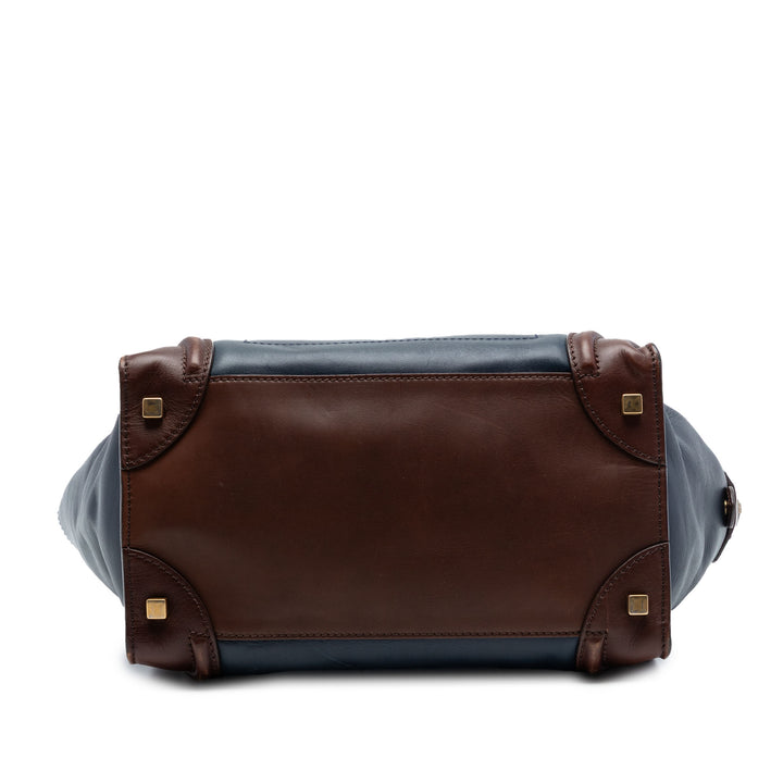 Celine Tricolore Luggage Cabas Mini Bleu – vue 3 – GABY PARIS