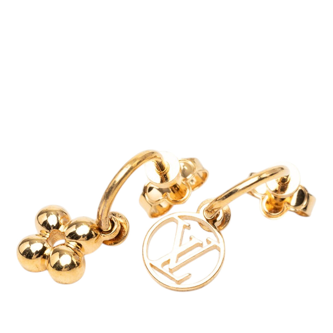 Louis Vuitton plaqué Blooming fermoir poussette Boucles d’oreilles