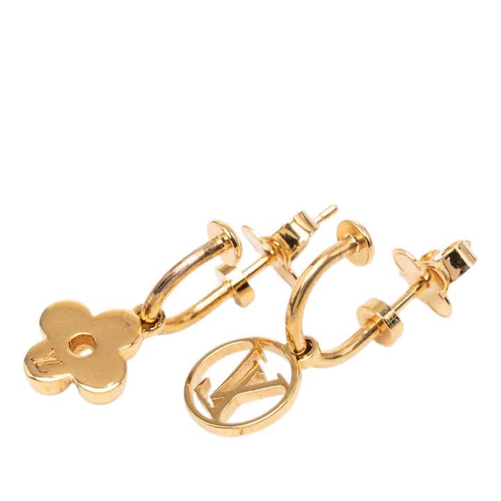 Louis Vuitton plaqué Blooming fermoir poussette Boucles d’oreilles