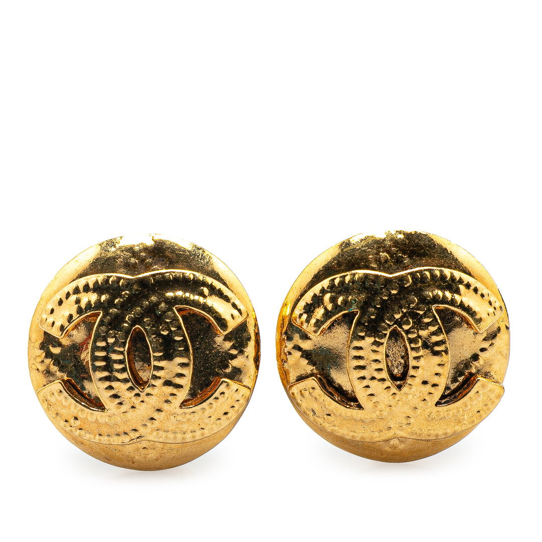 Gold Plated CC Clip on Earrings Gold - Gaby Paris