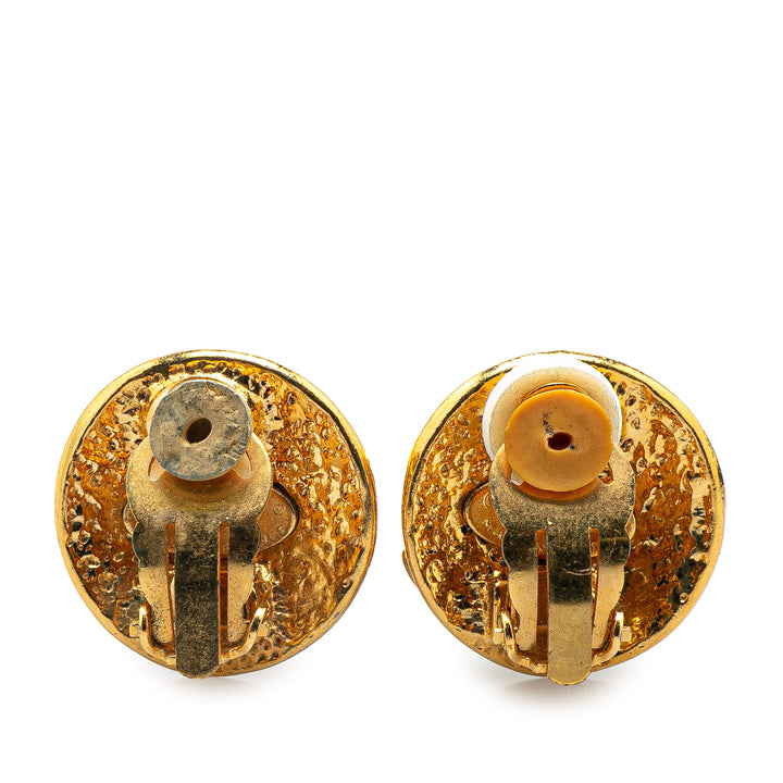 Gold Plated CC Clip on Earrings Gold - Gaby Paris