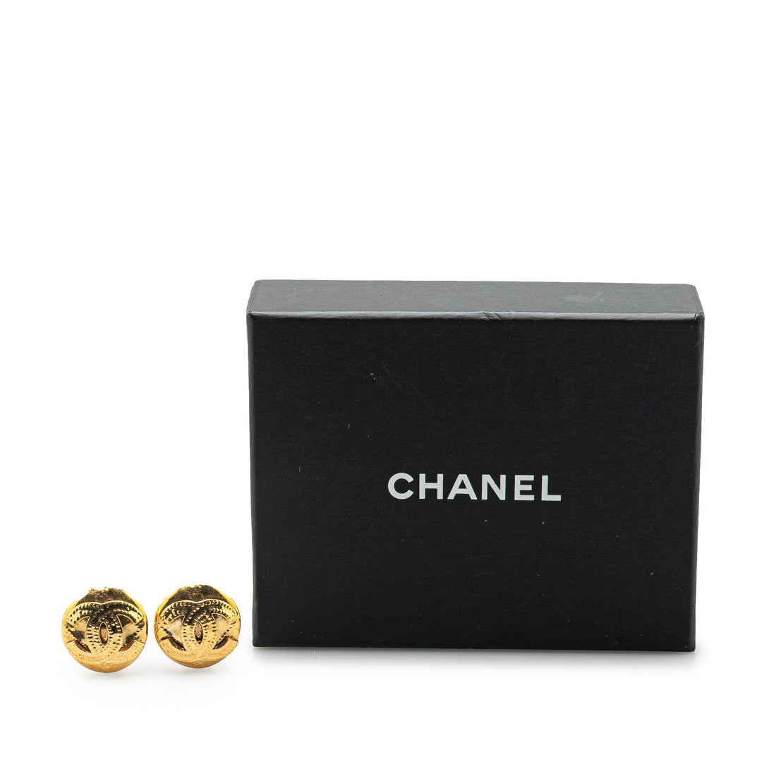 Gold Plated CC Clip on Earrings Gold - Gaby Paris