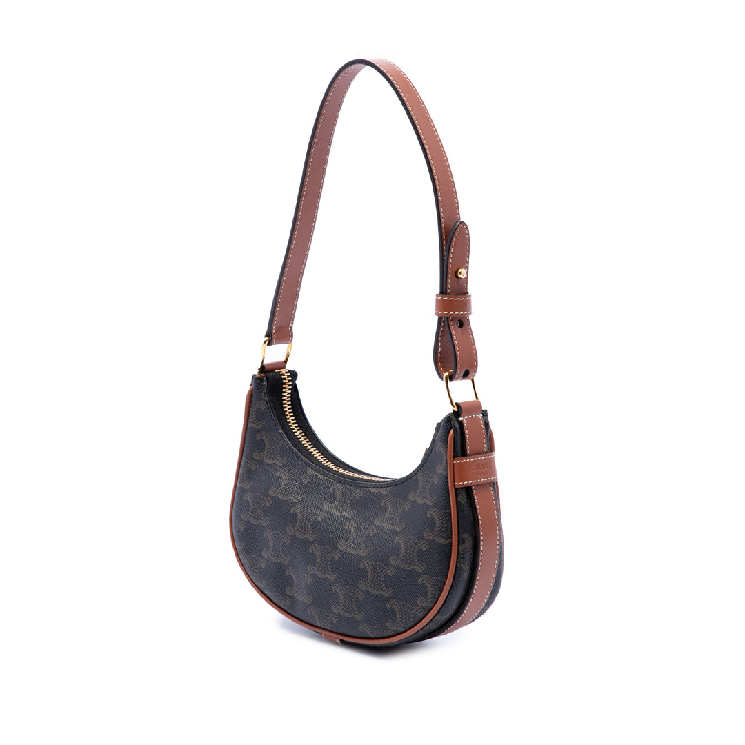 Celine Triomphe Ava Sac Mini Triomphe enduite Marron – vue 2 – GABY PARIS