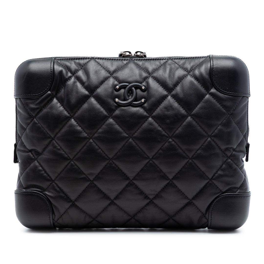 Chanel CC Matelassé Cuir d’agneau Classic Trunk Étui