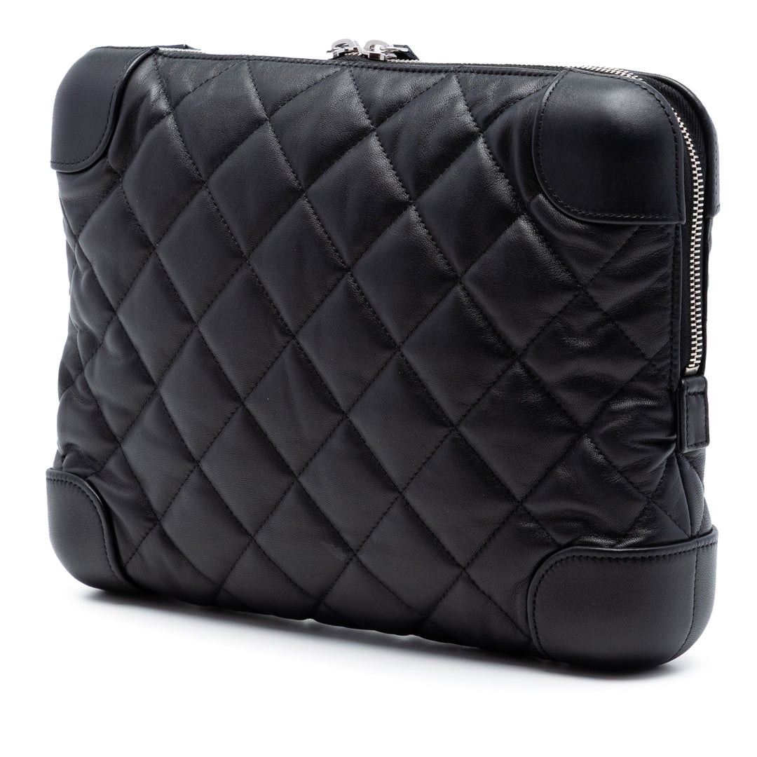 Chanel CC Matelassé Cuir d’agneau Classic Trunk Étui