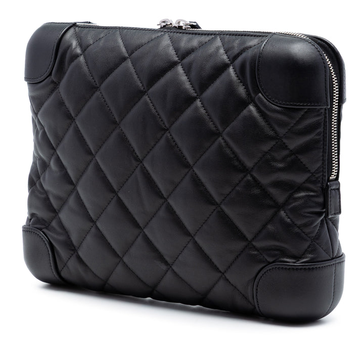 Chanel CC Matelassé Cuir d’agneau Classic Trunk Étui