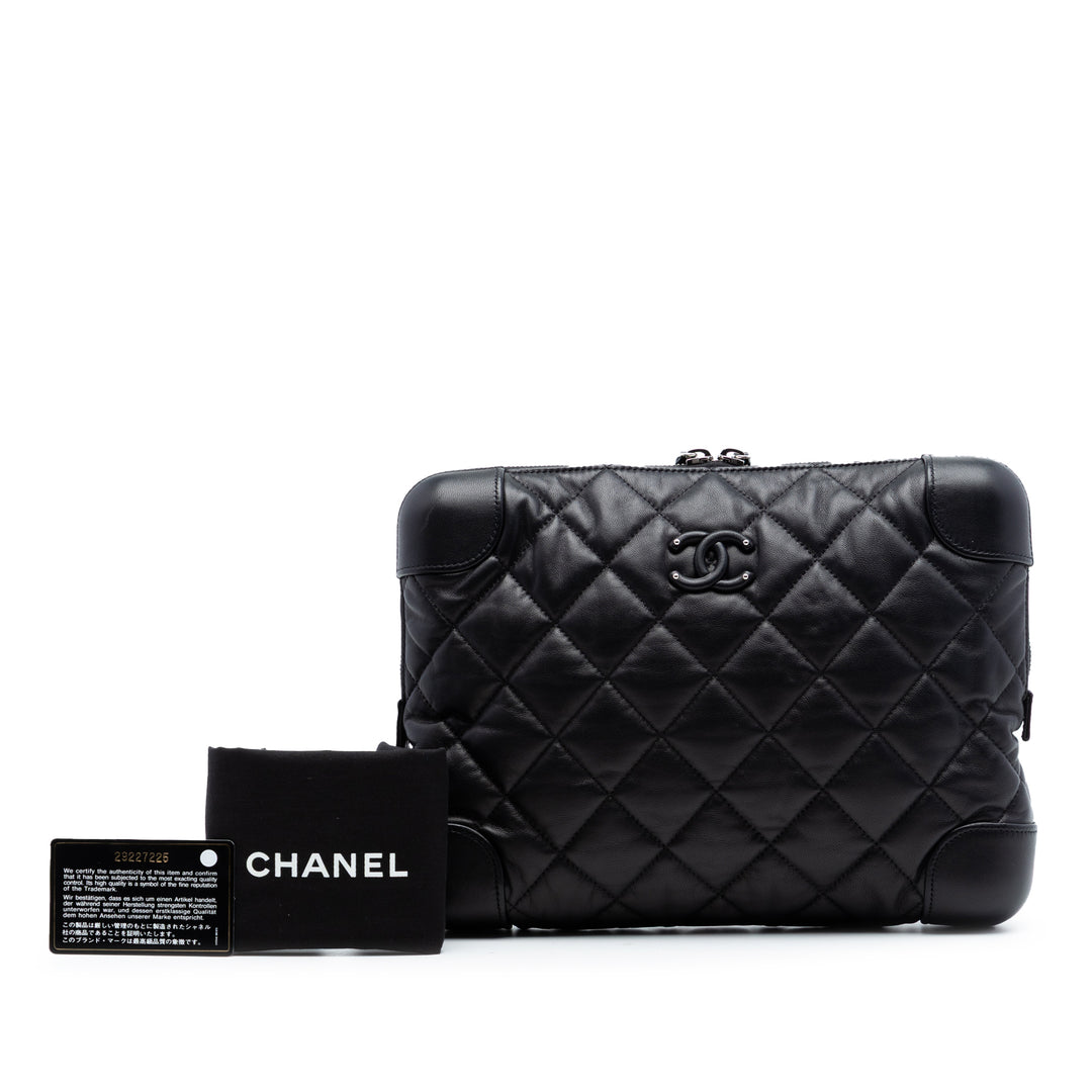 Chanel CC Matelassé Cuir d’agneau Classic Trunk Étui