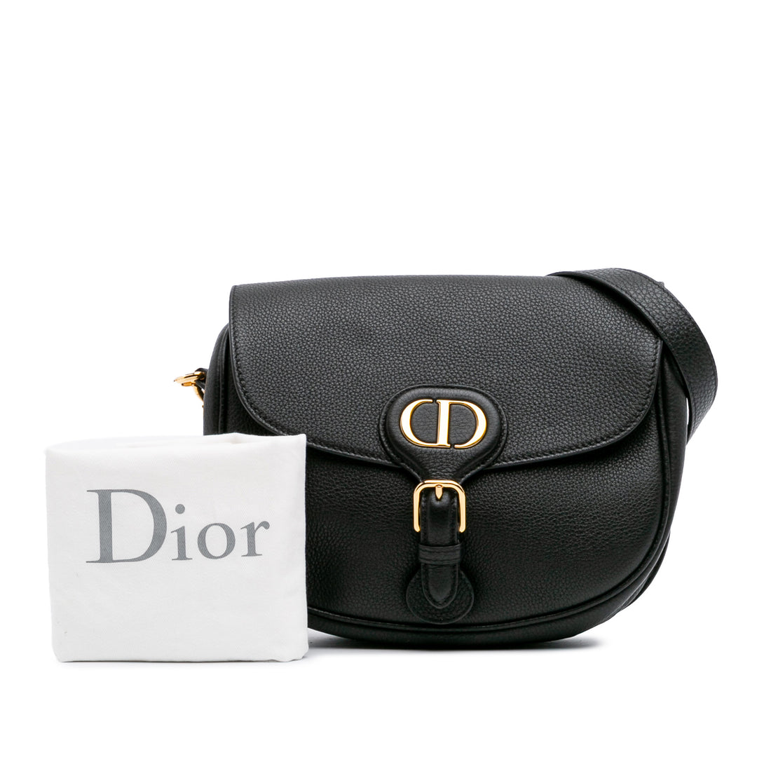 Medium Grained Calfskin Bobby Crossbody Black - Gaby Paris