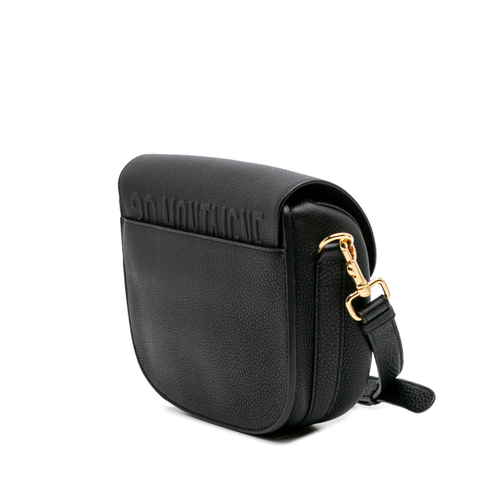 Medium Grained Calfskin Bobby Crossbody Black - Gaby Paris
