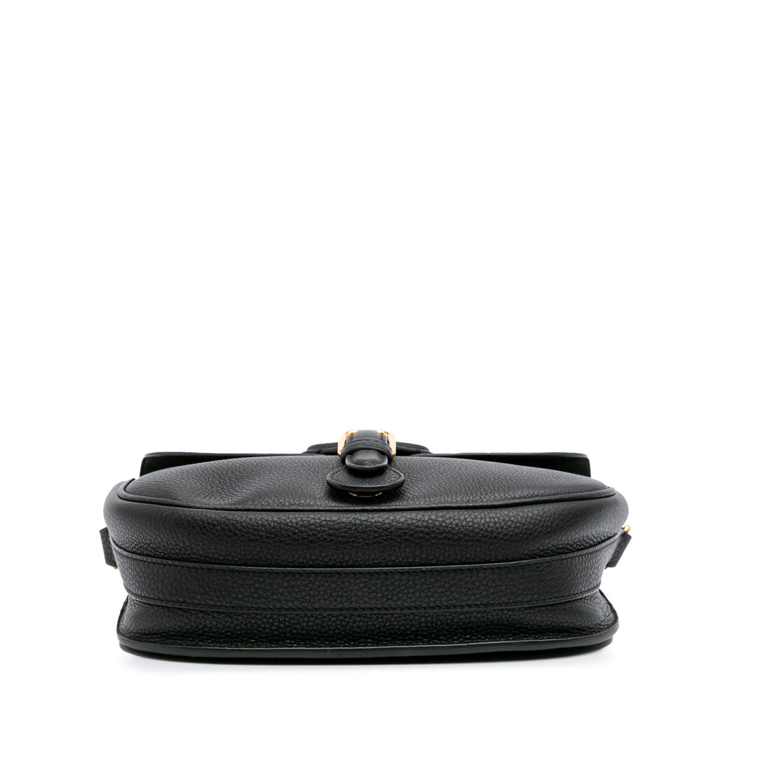Medium Grained Calfskin Bobby Crossbody Black - Gaby Paris