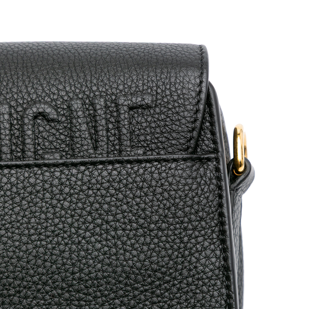 Medium Grained Calfskin Bobby Crossbody Black - Gaby Paris
