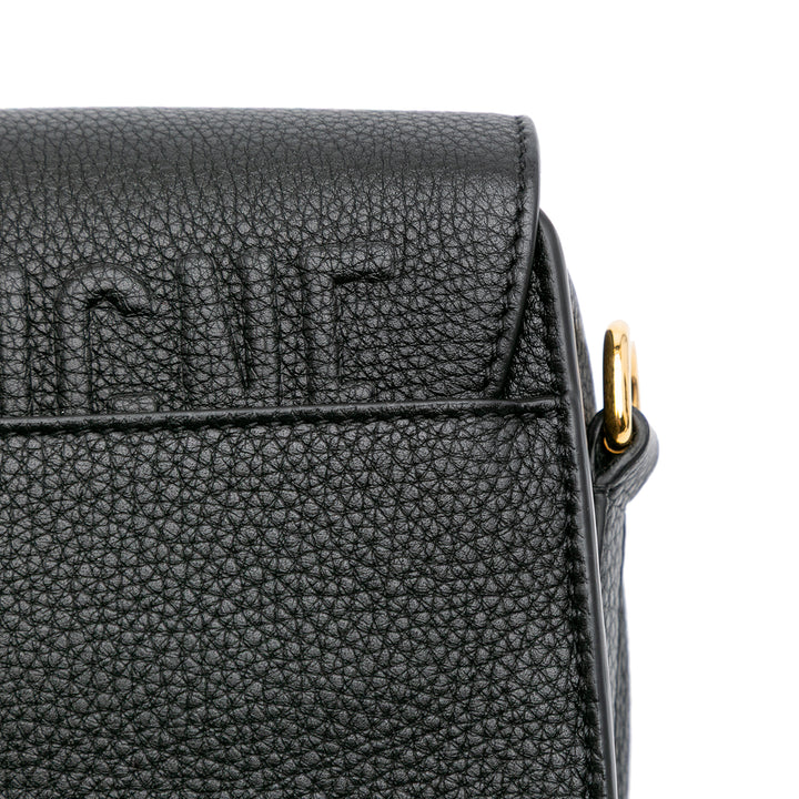 Medium Grained Calfskin Bobby Crossbody Black - Gaby Paris