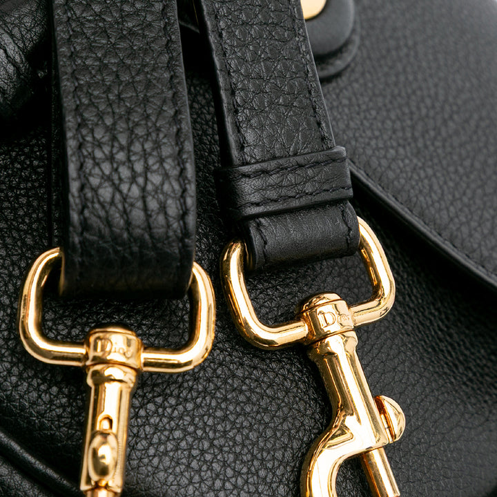 Medium Grained Calfskin Bobby Crossbody Black - Gaby Paris