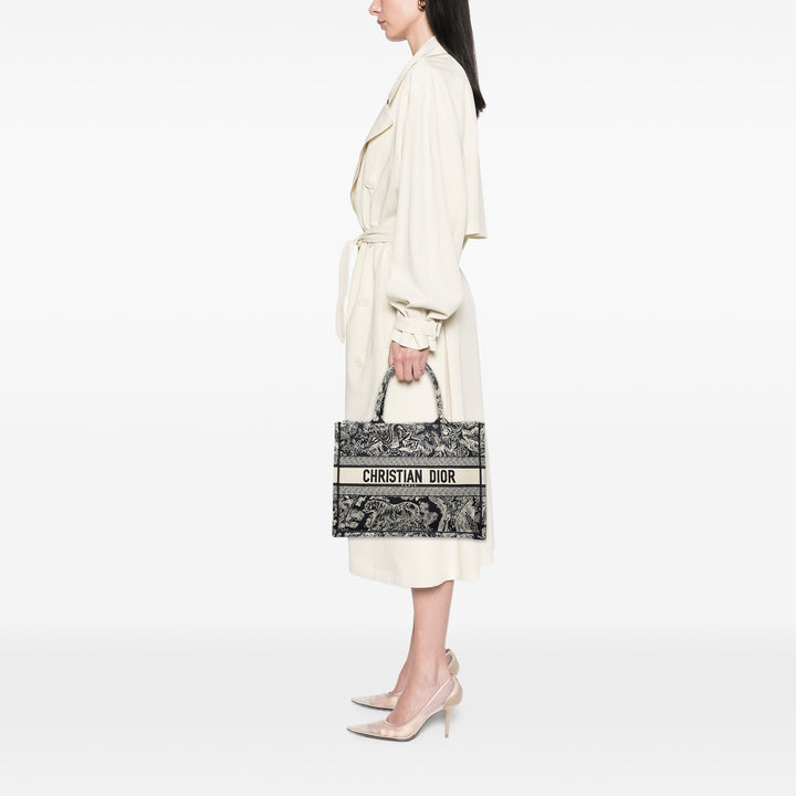 Dior Medium Toile brodé Reverse Dioriviera Toile De Jouy Book Cabas