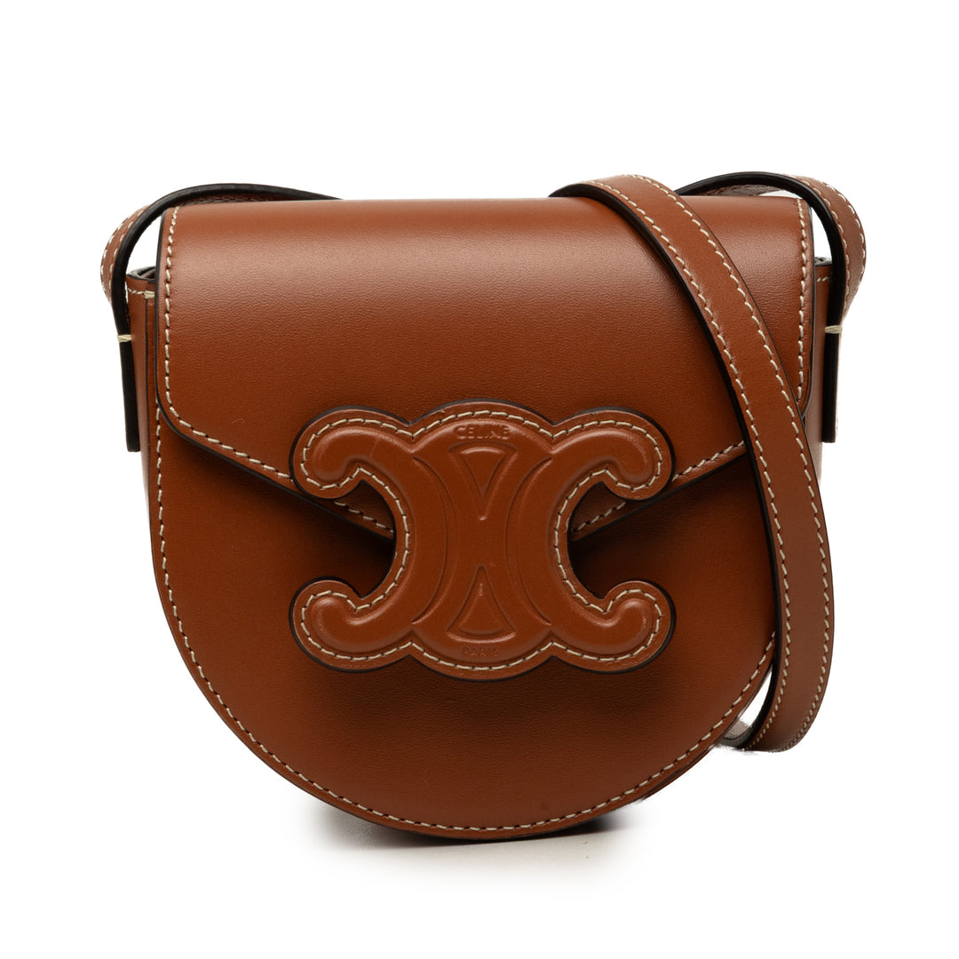 Celine Triomphe Besace Sac Mini Cuir de veau Marron – vue principale – GABY PARIS