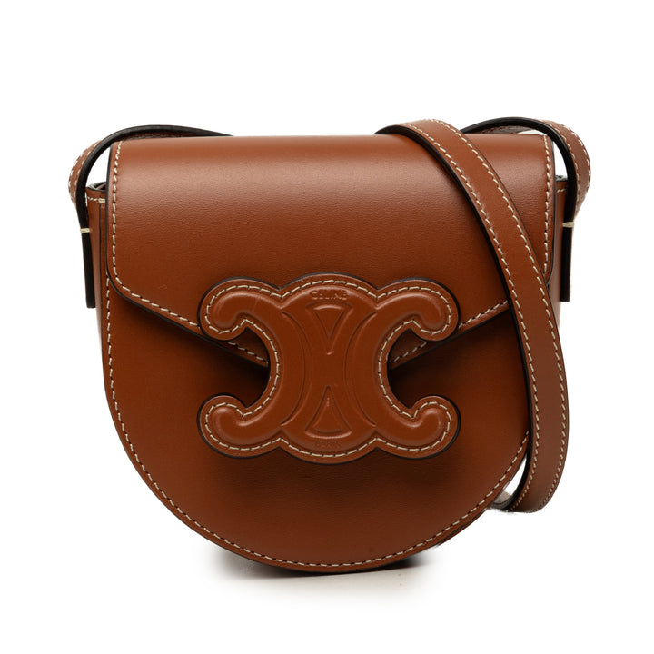 Celine Triomphe Besace Sac Mini Cuir de veau Marron – vue principale – GABY PARIS