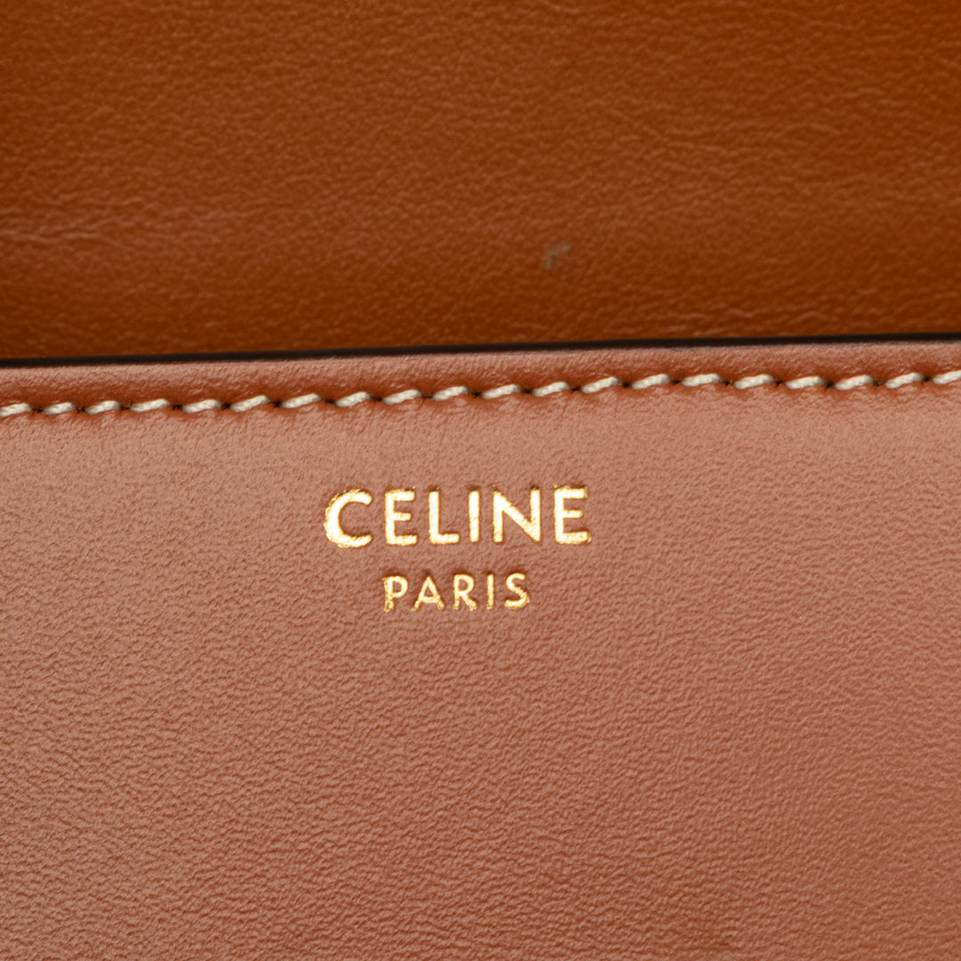Celine Triomphe Besace Sac Mini Cuir de veau Marron – vue 5 – GABY PARIS
