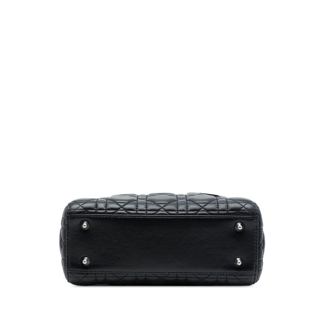 Dior Sac à main Lady Dior Cannage MyABCDior Petit Cuir d'agneau Noir – vue 3 – GABY PARIS