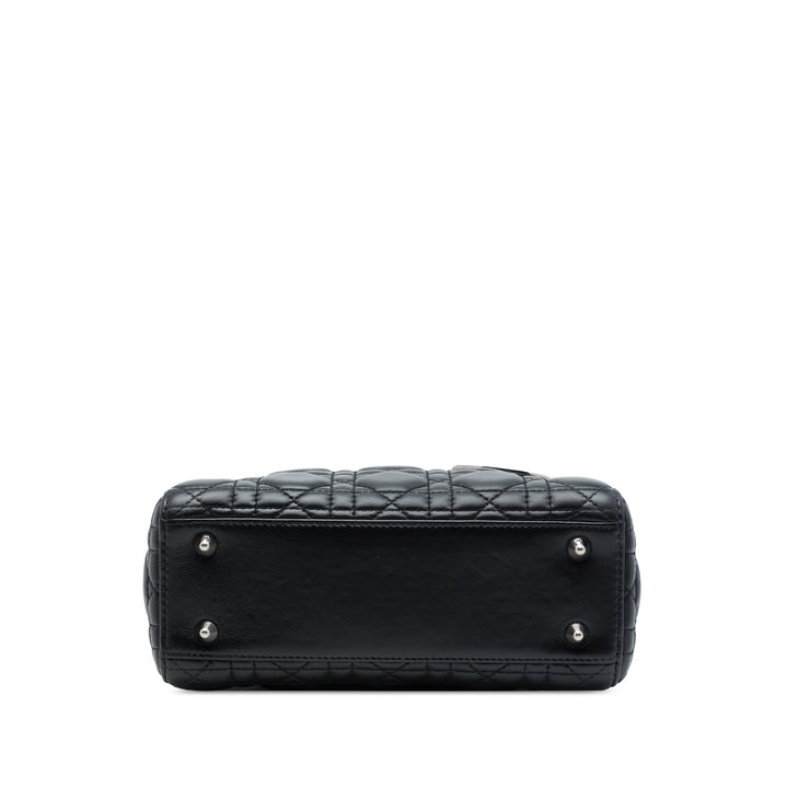 Dior Sac à main Lady Dior Cannage MyABCDior Petit Cuir d'agneau Noir – vue 3 – GABY PARIS
