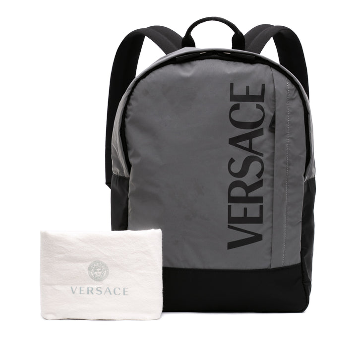 Versace Nylon Logo Print Sac à dos