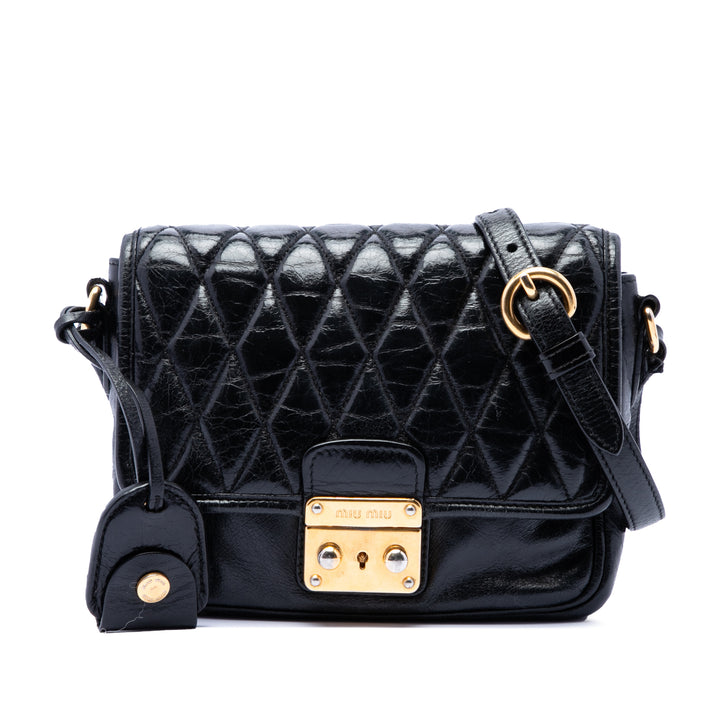 Miu Miu Vitello Shine Trapu Sac porté croisé