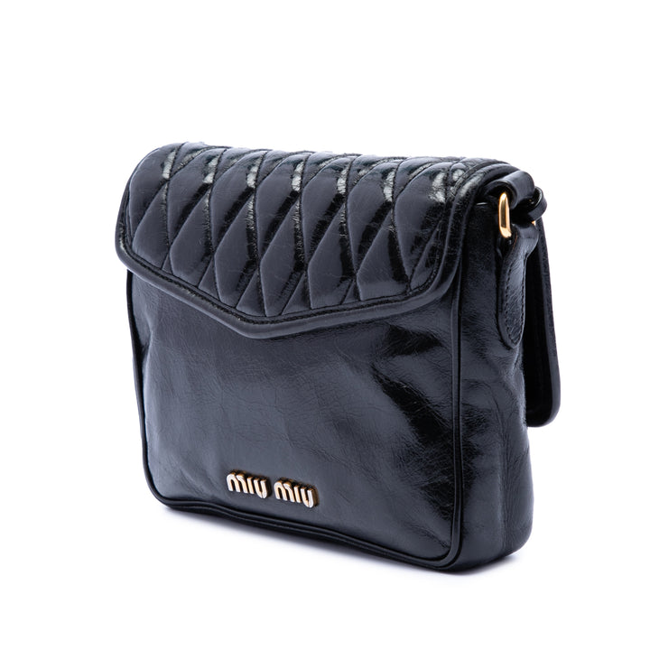 Miu Miu Vitello Shine Trapu Sac porté croisé