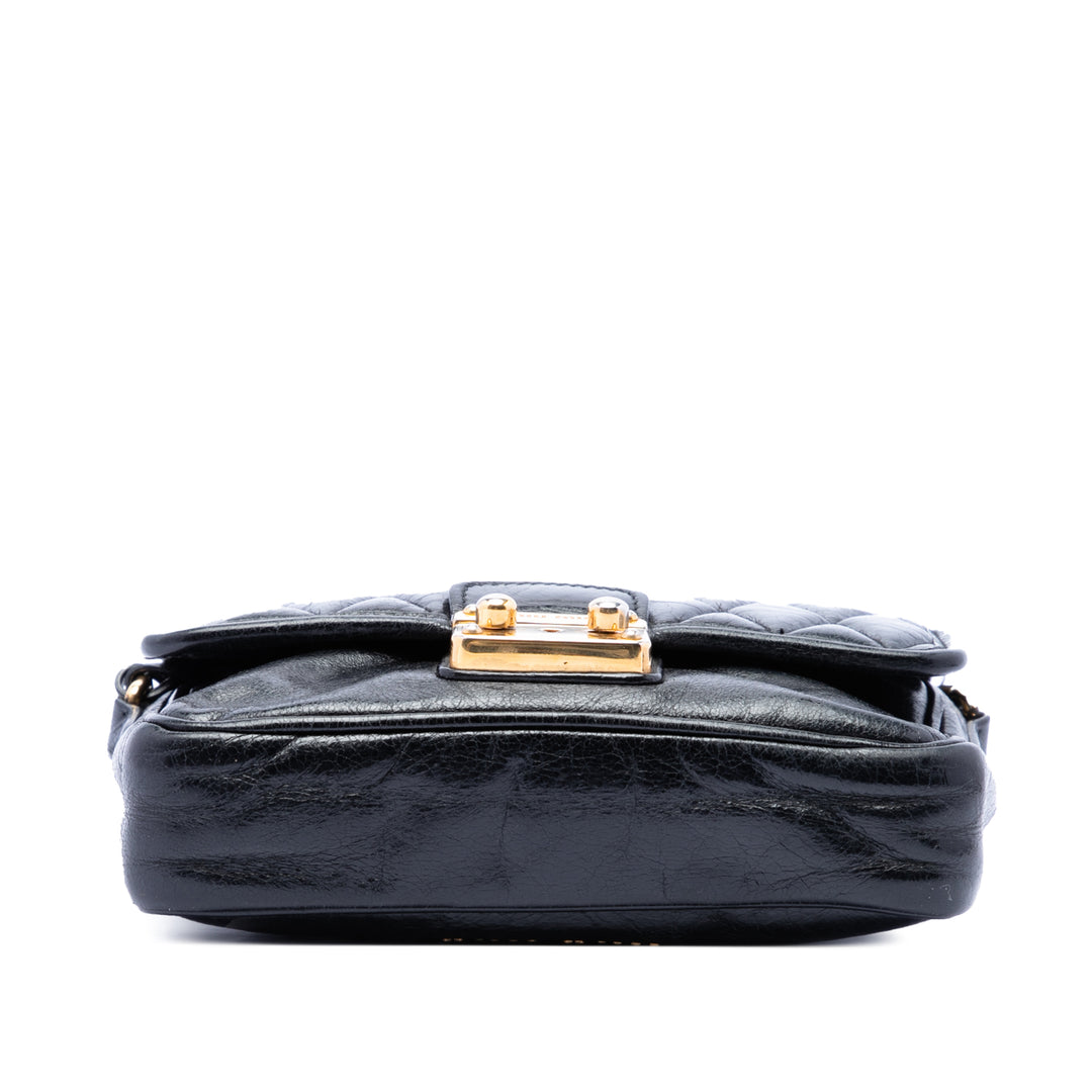 Miu Miu Vitello Shine Trapu Sac porté croisé