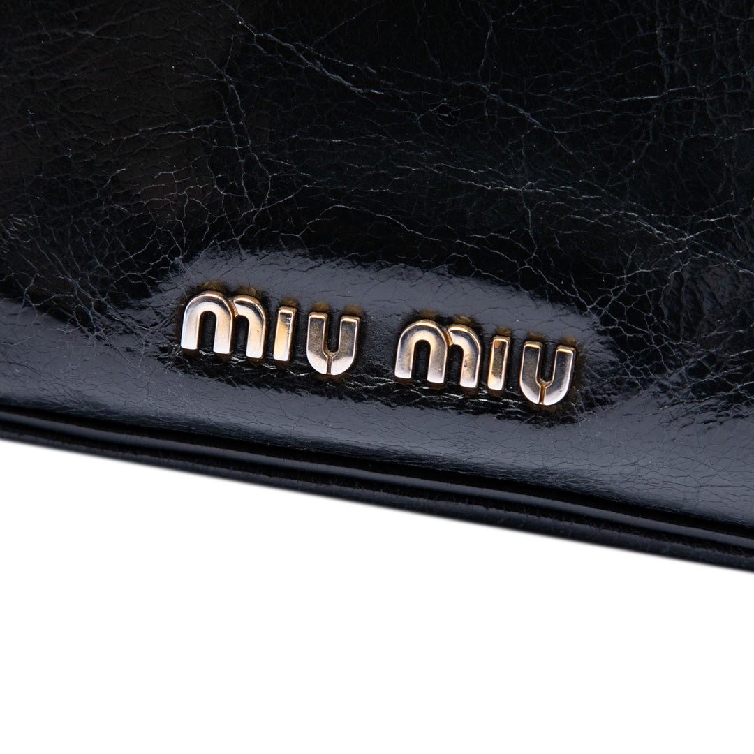 Miu Miu Vitello Shine Trapu Sac porté croisé