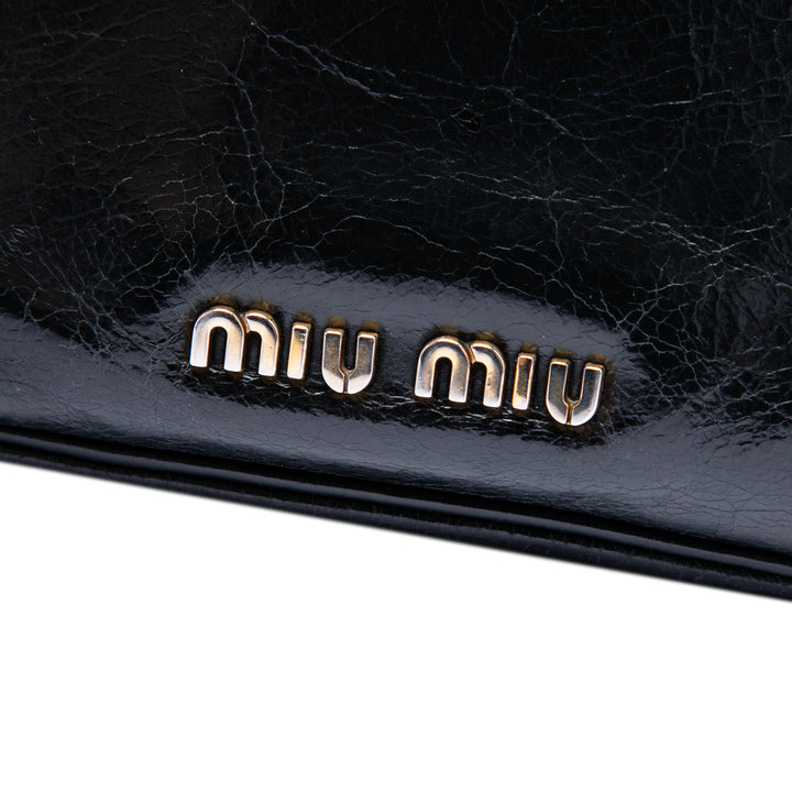 Miu Miu Vitello Shine Trapu Sac porté croisé
