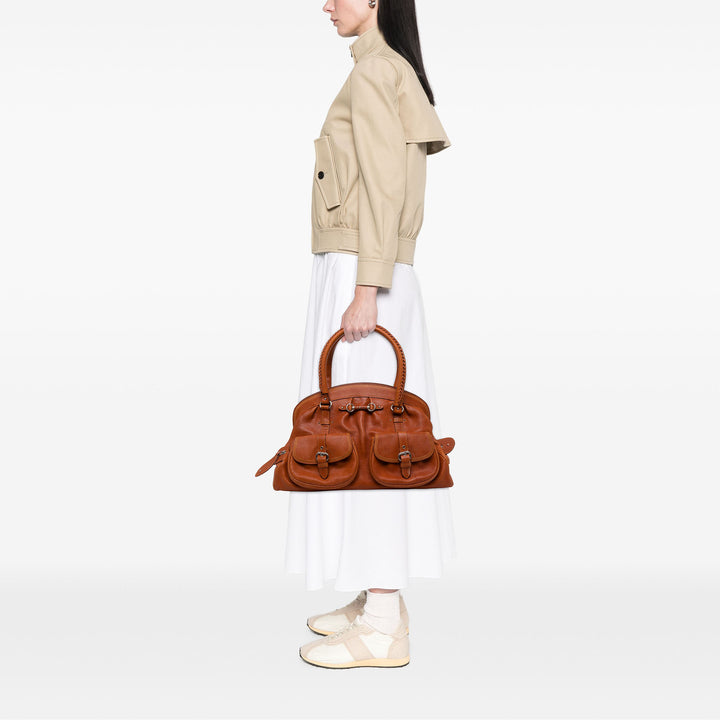 Dior Sac à main My Dior Poches structuré Grand Cuir de veau Marron – vue 5 – GABY PARIS