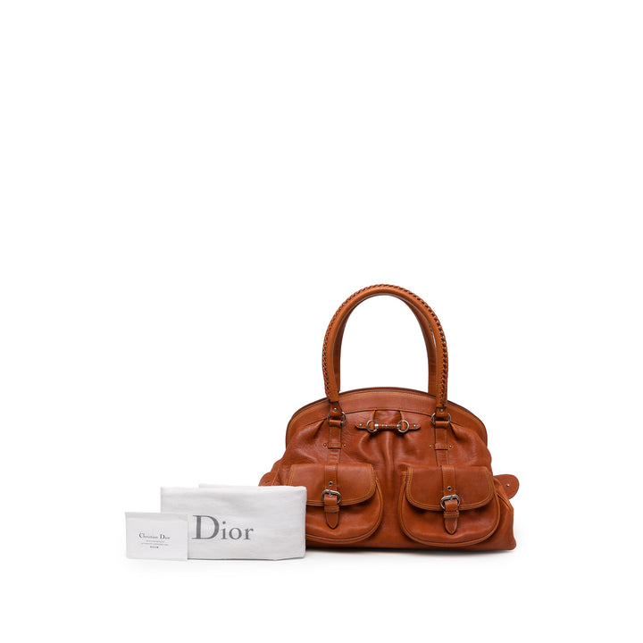 Dior Sac à main My Dior Poches structuré Grand Cuir de veau Marron – vue 6 – GABY PARIS