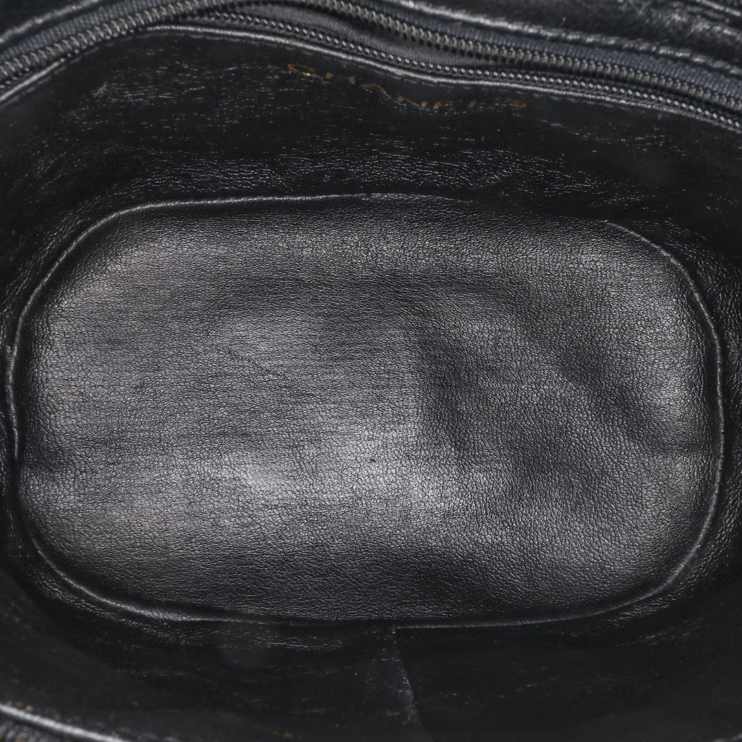 Quilted Lambskin Tassel Vanity Case Black - Gaby Paris