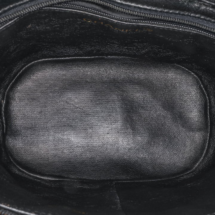 Quilted Lambskin Tassel Vanity Case Black - Gaby Paris