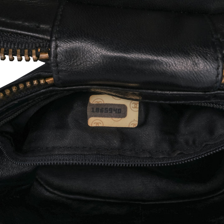 Quilted Lambskin Tassel Vanity Case Black - Gaby Paris