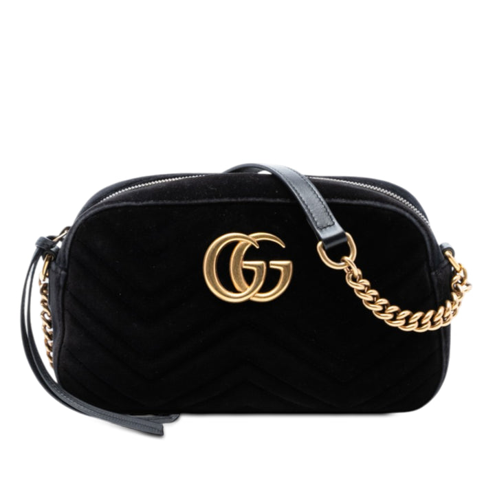 Gucci Small GG Marmont Matelasse Velours Sac porté croisé