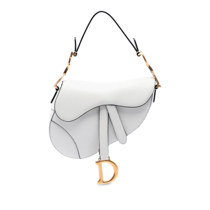 grainé Saddle Sac Mini Cuir de veau grainé Blanc