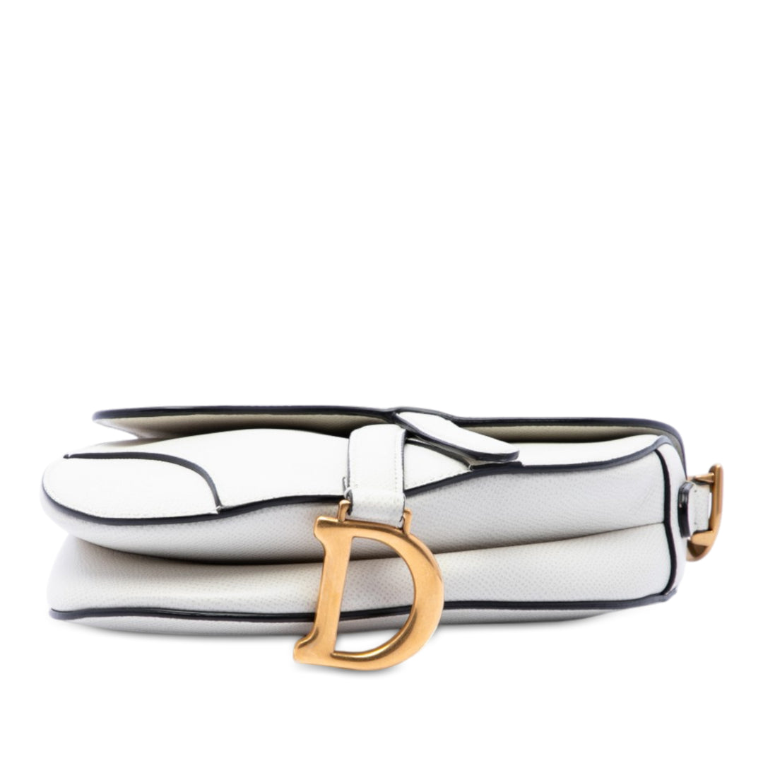 grainé Saddle Sac Mini Cuir de veau grainé Blanc