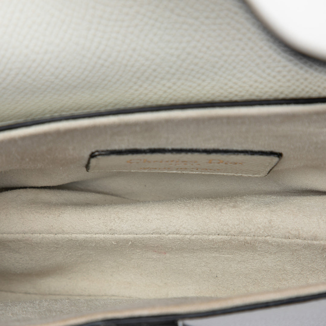 grainé Saddle Sac Mini Cuir de veau grainé Blanc